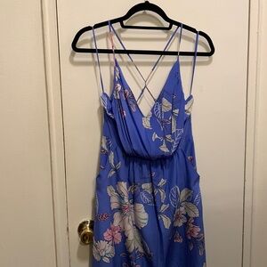 Yumi Kim blue floral print silk maxi dress